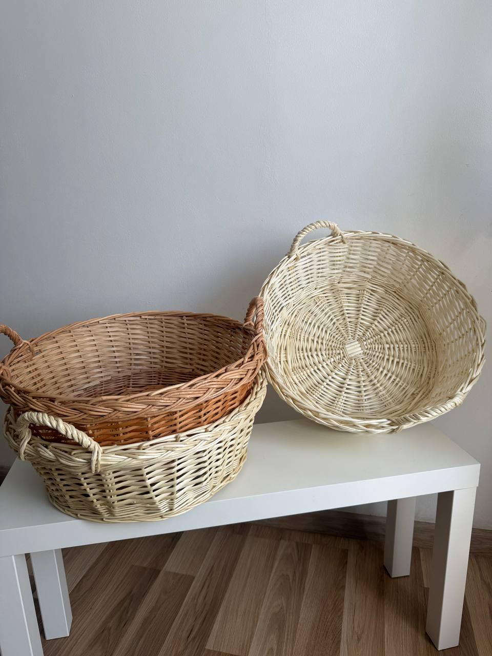 Handmade Wicker Laundry Basket with Handles | Rattan Storage Basket | Rustic Market Basket for Home Organization