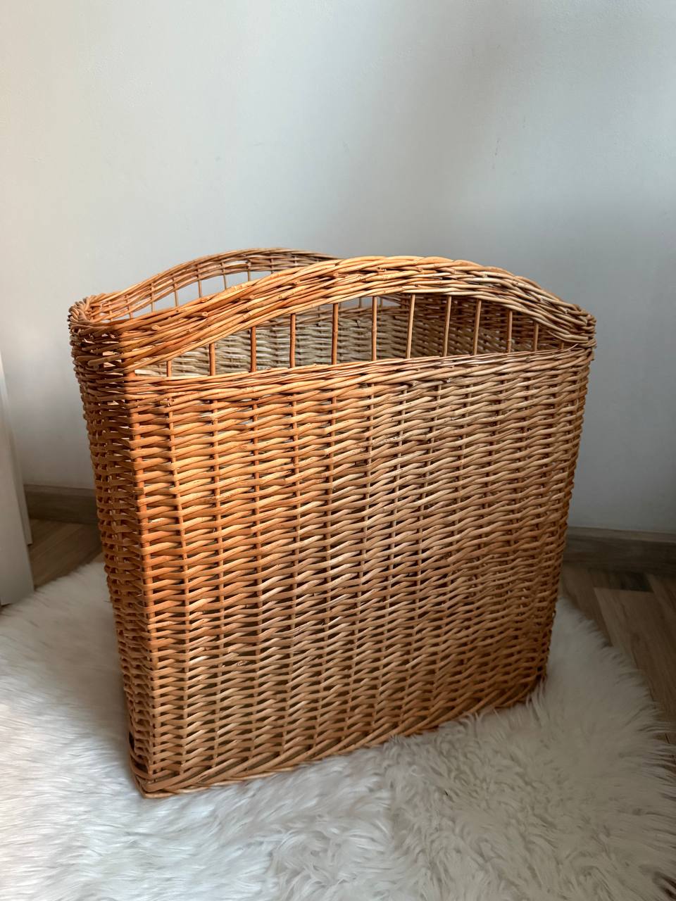 Large Wicker Storage Basket | Handmade Rattan Laundry Hamper | Toy Organizer Bin | Boho Farmhouse Home Decor