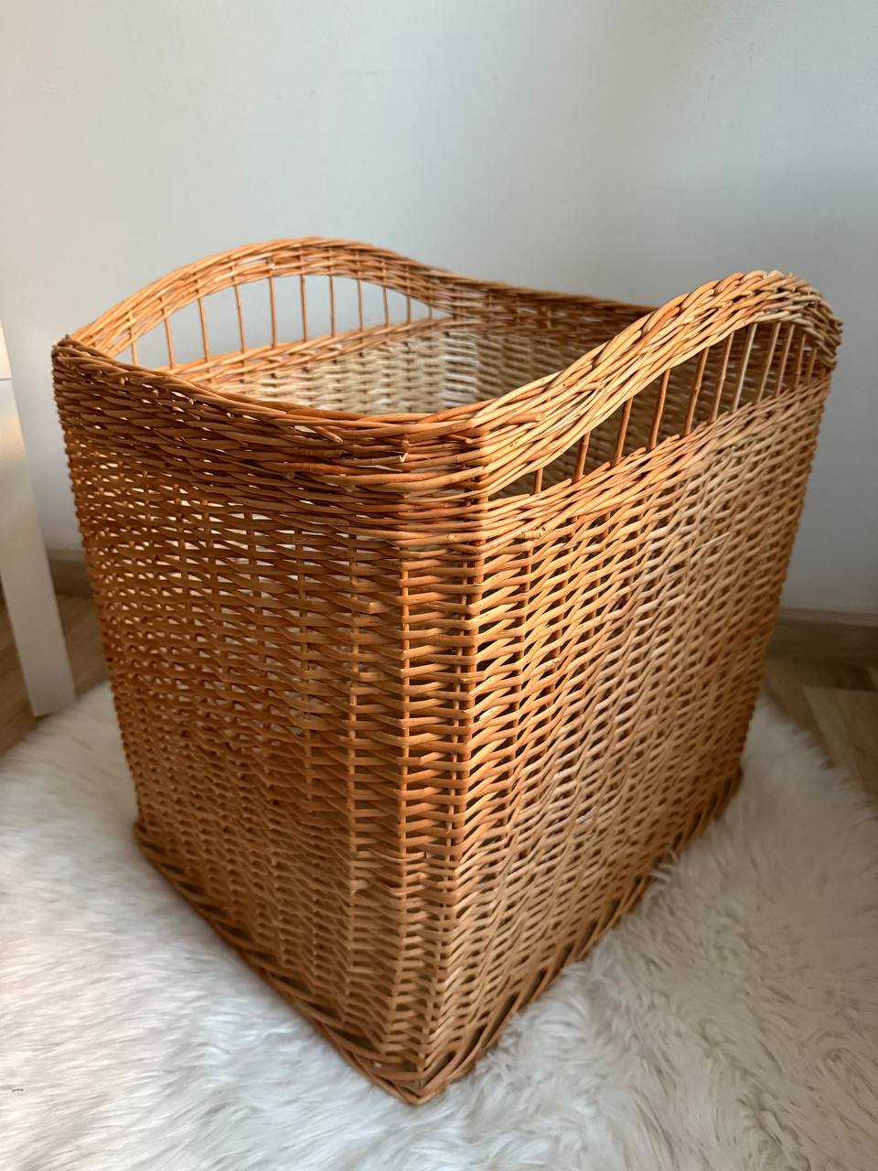 Large Wicker Storage Basket | Handmade Rattan Laundry Hamper | Toy Organizer Bin | Boho Farmhouse Home Decor