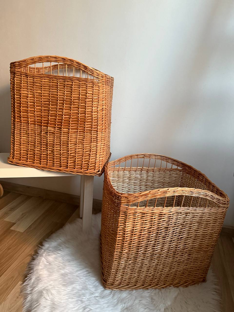 Large Wicker Storage Basket | Handmade Rattan Laundry Hamper | Toy Organizer Bin | Boho Farmhouse Home Decor