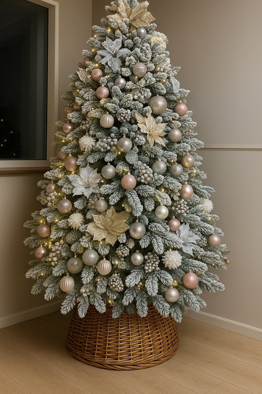 Handmade Wicker Christmas Tree Collar | Rattan Tree Stand Cover | Rustic Farmhouse Holiday Décor