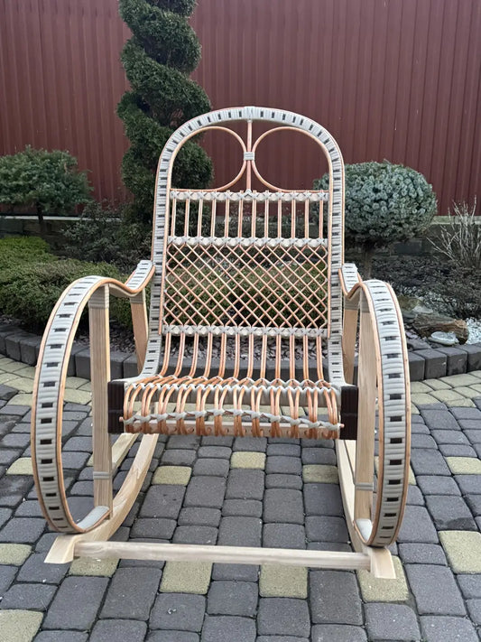 Handmade Wicker Rocking Chair | Rattan Furniture | Rustic Home Decor
