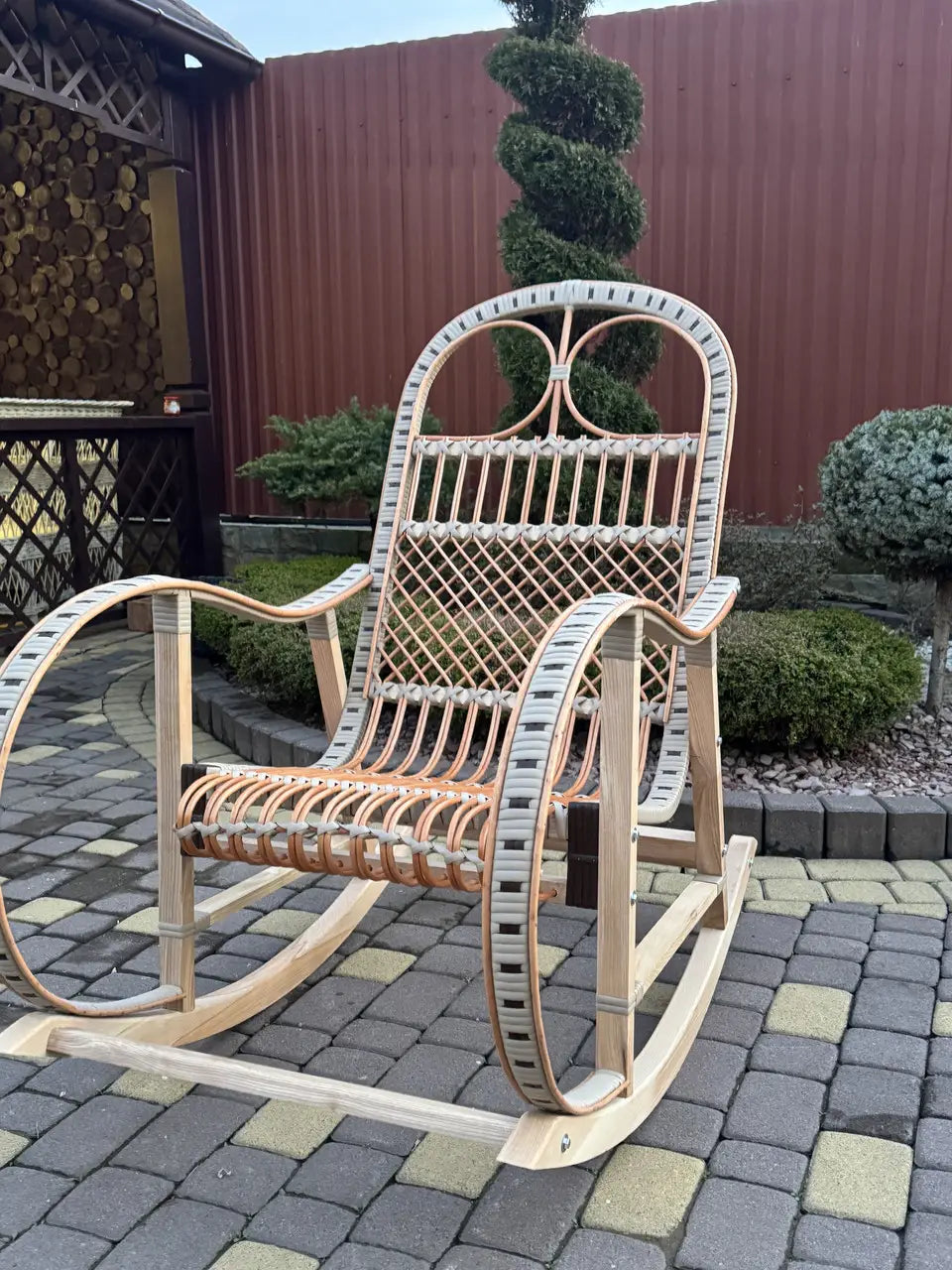 Handmade Wicker Rocking Chair | Rattan Furniture | Rustic Home Decor