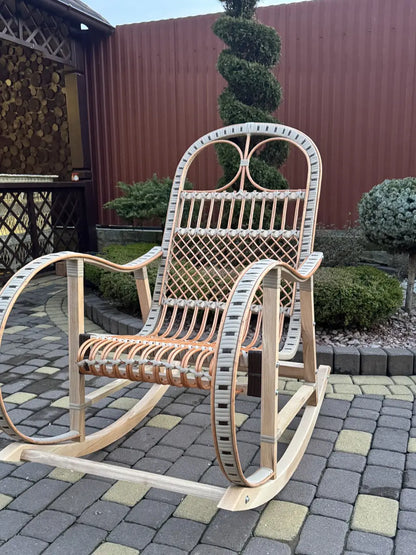 Handmade Wicker Rocking Chair | Rattan Furniture | Rustic Home Decor