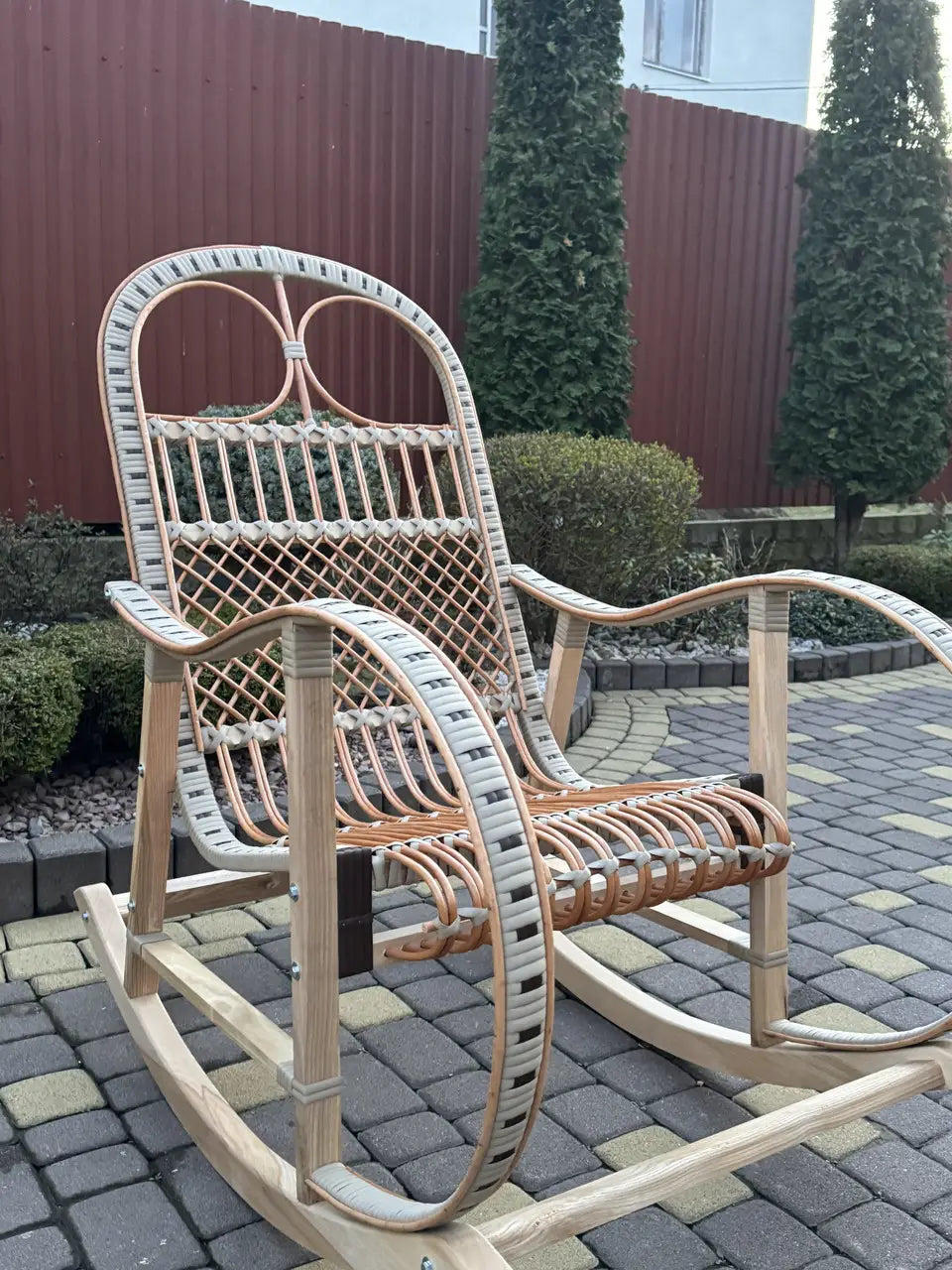Handmade Wicker Rocking Chair | Rattan Furniture | Rustic Home Decor