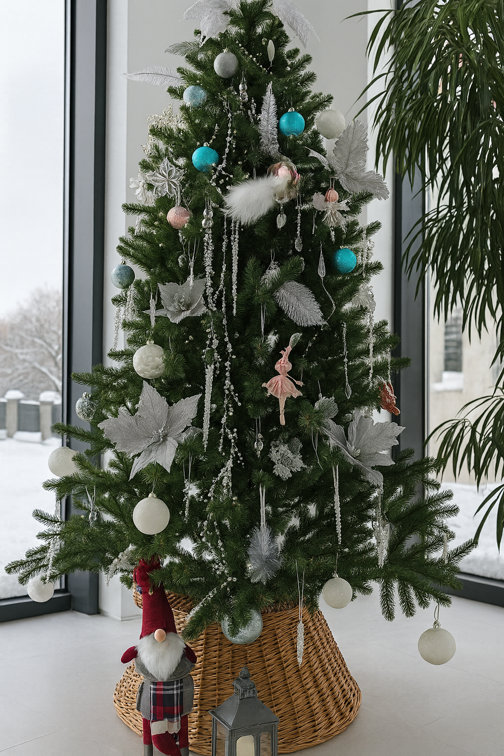Handmade Wicker Christmas Tree Collar | Rattan Tree Stand Cover | Rustic Farmhouse Holiday Décor
