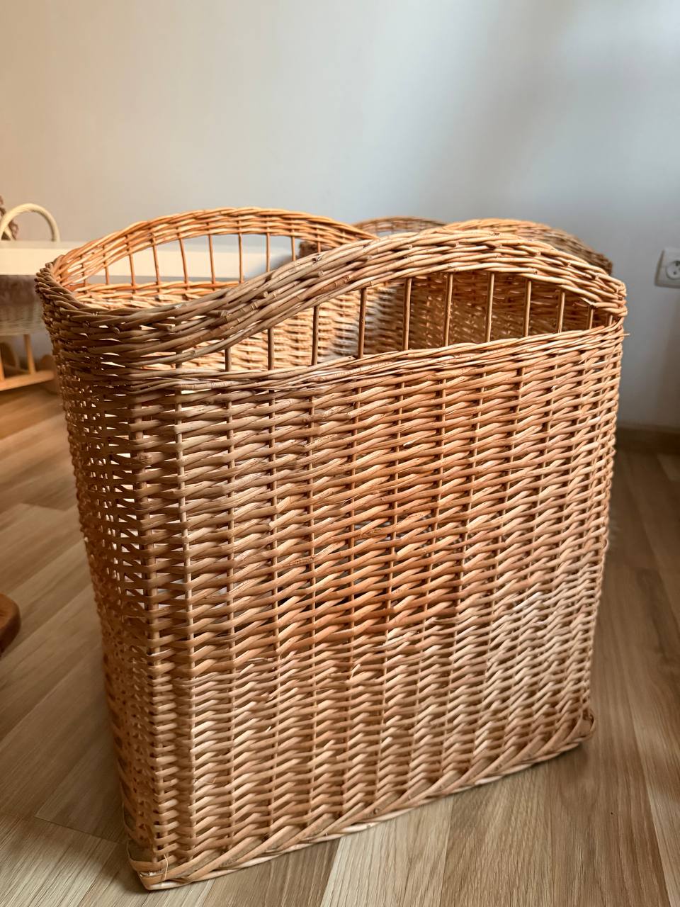 Large Wicker Storage Basket | Handmade Rattan Laundry Hamper | Toy Organizer Bin | Boho Farmhouse Home Decor