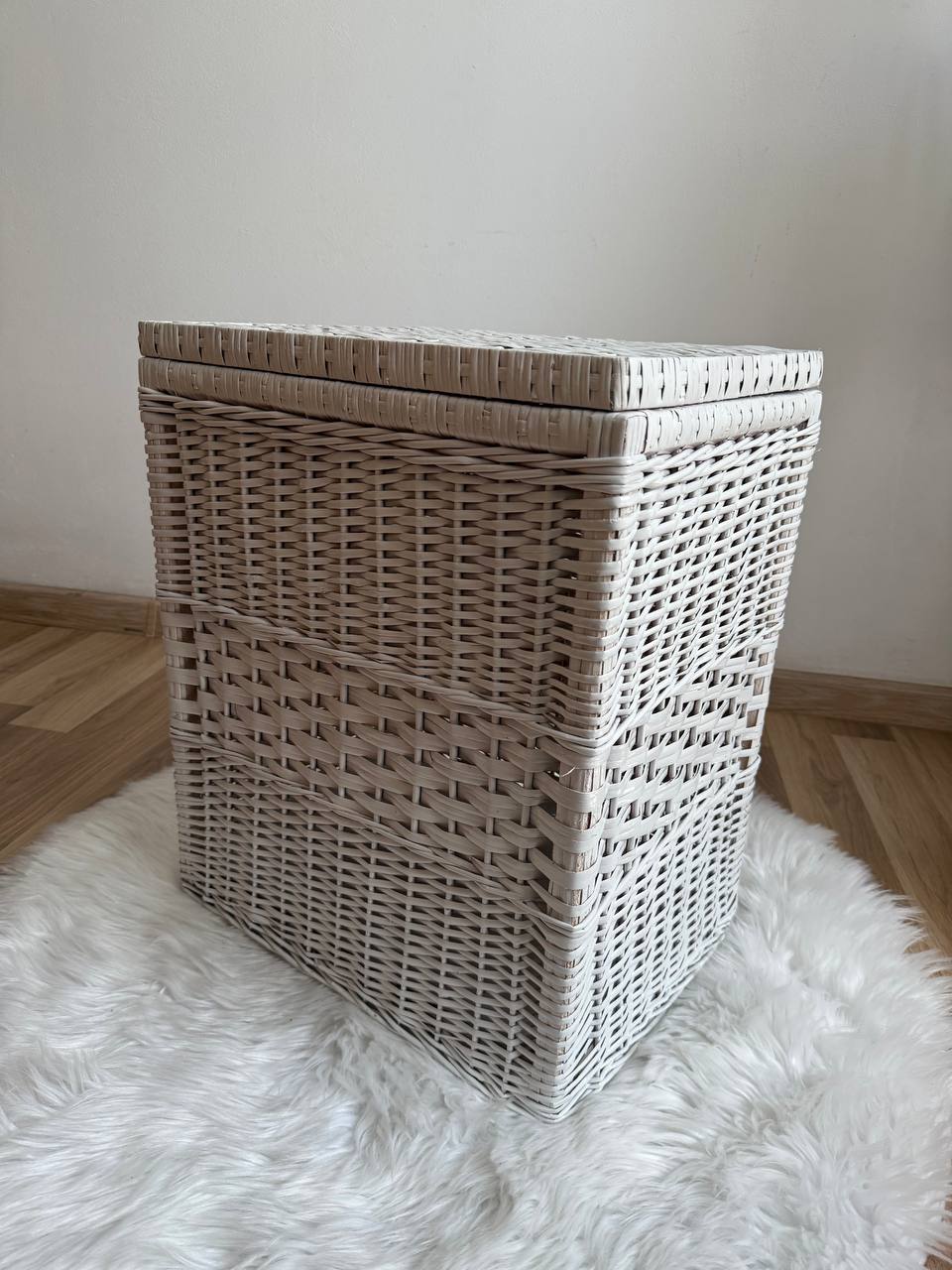 Handmade Wicker Laundry Hamper with Lid | Rattan Storage Basket with Liner | Rustic Clothes & Toy Organizer