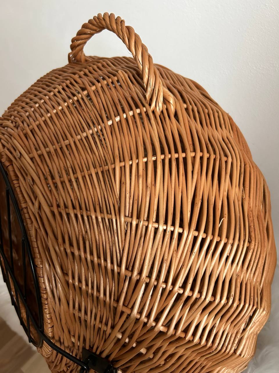 Wicker Pet Carrier for Cats and Small Dogs | Handmade Rattan Travel Crate | Rustic Cat House with Handle