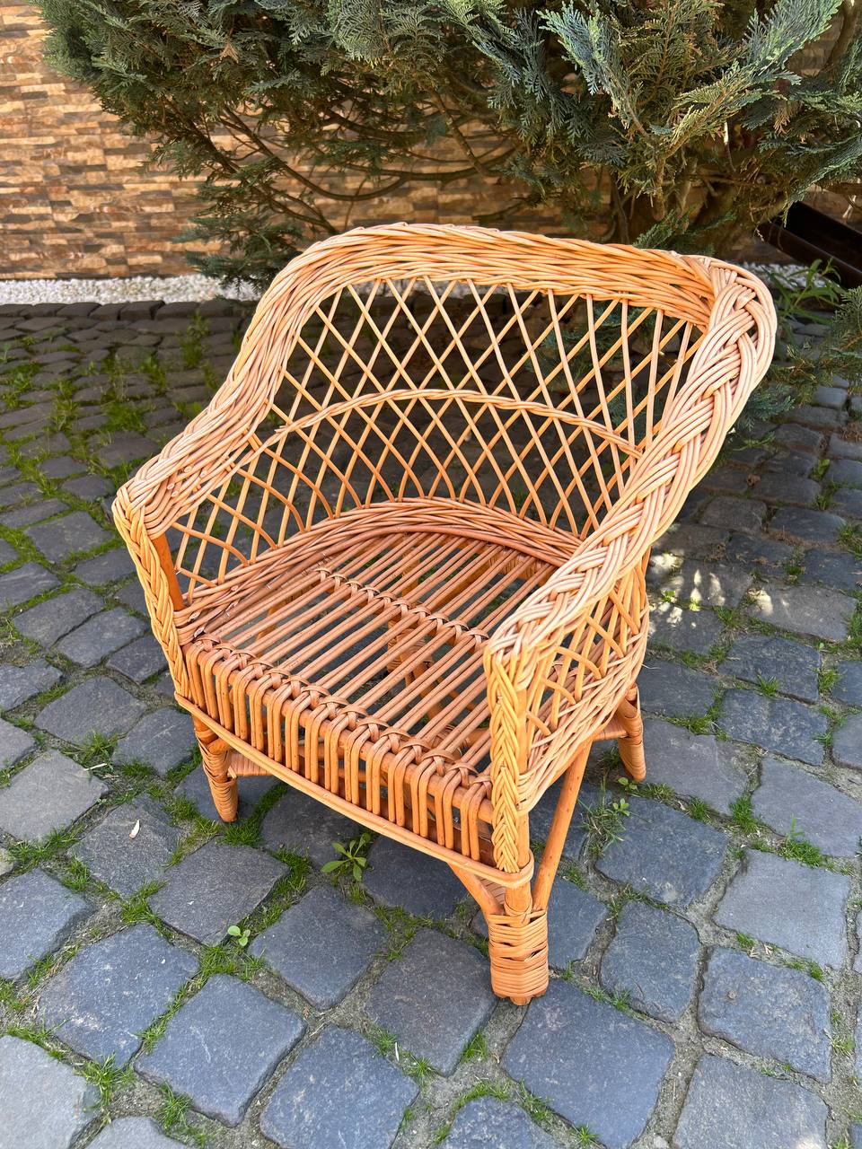 Handmade Wicker Kids Chair | Rattan Children’s Armchair | Rustic Nursery Furniture