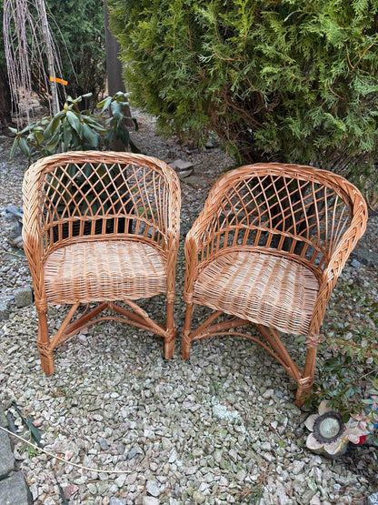 Handmade Wicker Kids Chair | Rattan Children’s Armchair | Rustic Nursery Furniture