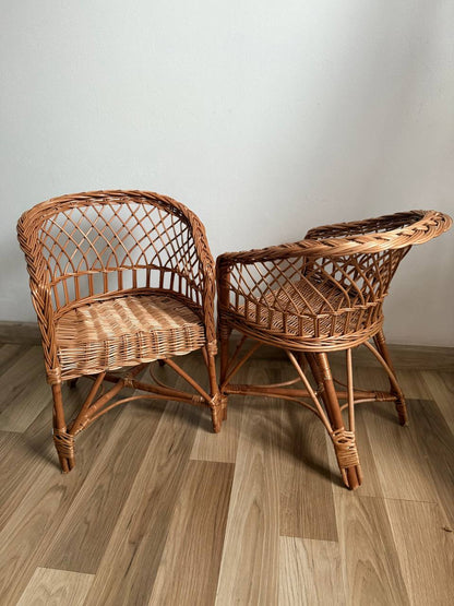 Handmade Wicker Kids Chair | Rattan Children’s Armchair | Rustic Nursery Furniture